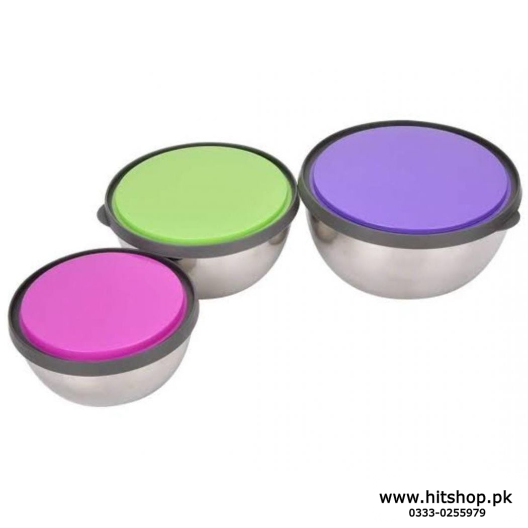 FOOD CONTAINER 3 PIECE STEEL BOWL